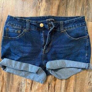 Baccini Women's Dark Blue Denim Cuffed Shorts
